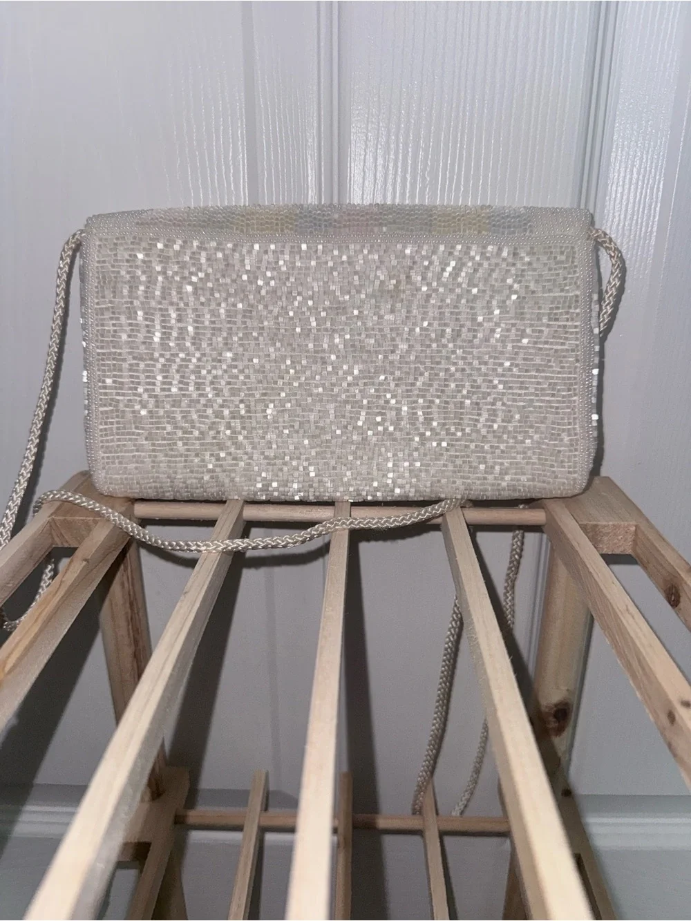 Vintage Beaded Scalloped-Detail Clutch